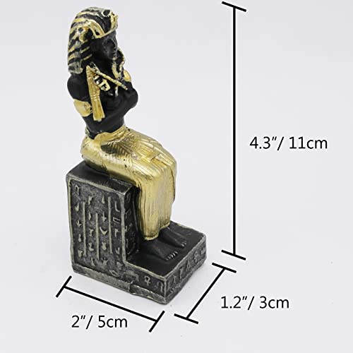 Kocris Casa Reptile Tank Decorations Aquarium Egyptian Pharaoh Betta Fish Tank Statues Figurine Sculpture Ancient Egypt Turtle Lizard Spider Tanks Terrarium Décor Ornament Pet Gold - Image 5