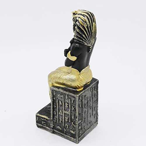 Kocris Casa Reptile Tank Decorations Aquarium Egyptian Pharaoh Betta Fish Tank Statues Figurine Sculpture Ancient Egypt Turtle Lizard Spider Tanks Terrarium Décor Ornament Pet Gold - Image 4
