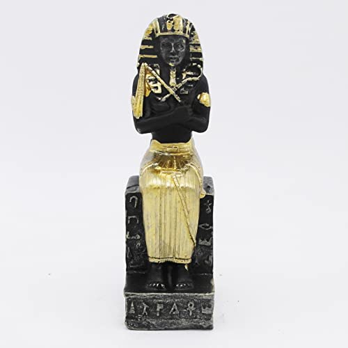 Kocris Casa Reptile Tank Decorations Aquarium Egyptian Pharaoh Betta Fish Tank Statues Figurine Sculpture Ancient Egypt Turtle Lizard Spider Tanks Terrarium Décor Ornament Pet Gold - Image 2
