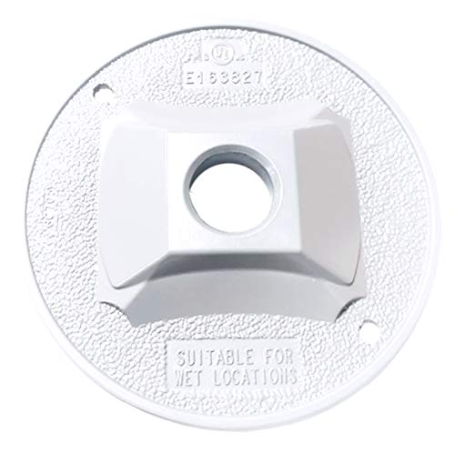 Sigma Electric Sigma Engineered Solutions, White Sigma Electric 14381WH 1/2-Inch 1 Hole Round Lamp Holder Cover, No Size - Image 4