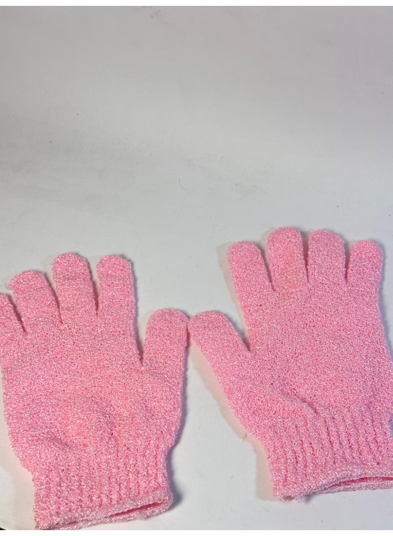 قفازات تقشير - قفازات تقشير من الخيزران للاستحمام - ليفة استحمام - مقشر للجسم للحمام - يزيل الشعر النامي تحت الجلد والجلد الميت قد يختلف اللون قطعتين - Image 2