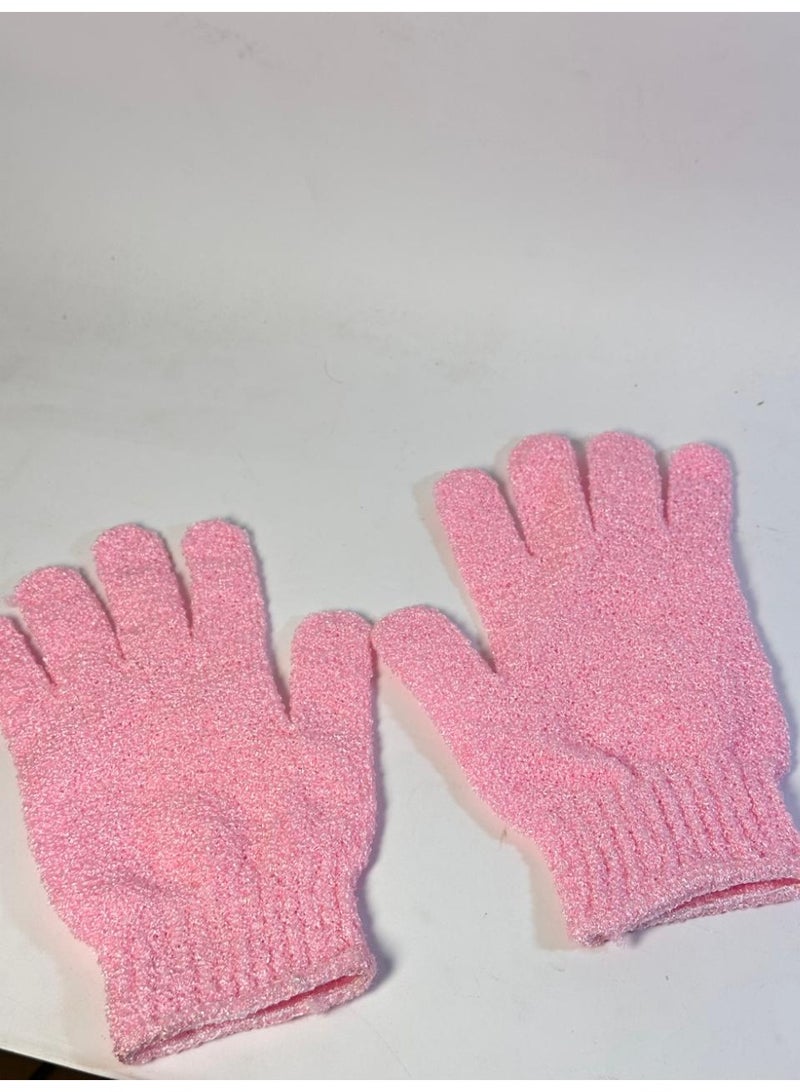قفازات تقشير - قفازات تقشير من الخيزران للاستحمام - ليفة استحمام - مقشر للجسم للحمام - يزيل الشعر النامي تحت الجلد والجلد الميت قد يختلف اللون قطعتين - Image 1