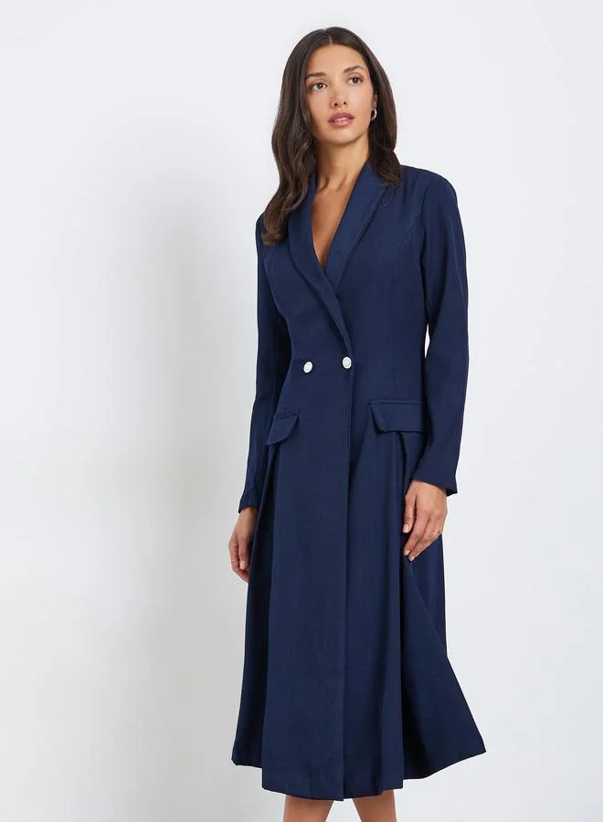 ستايلي فستان ميدي بليزر بأكمام طويلة