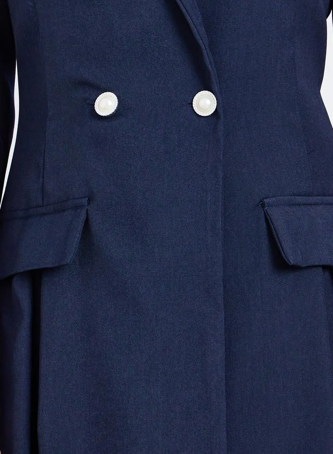 Styli  Women Navy Long Sleeves Blazer Midi Dress for Women | Best Price UAE