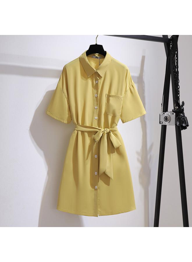 [special ] 65.00 Kg- 60.00 Kg Plus Size Women's Wear Draping Shirt Dress Summer Loose Shirt Dress