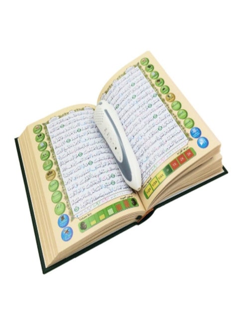 Word by Word Quran Reading Pen, 19CM Book Size, Inside 10 Reciters Voices / 6 Languages With Extra Books