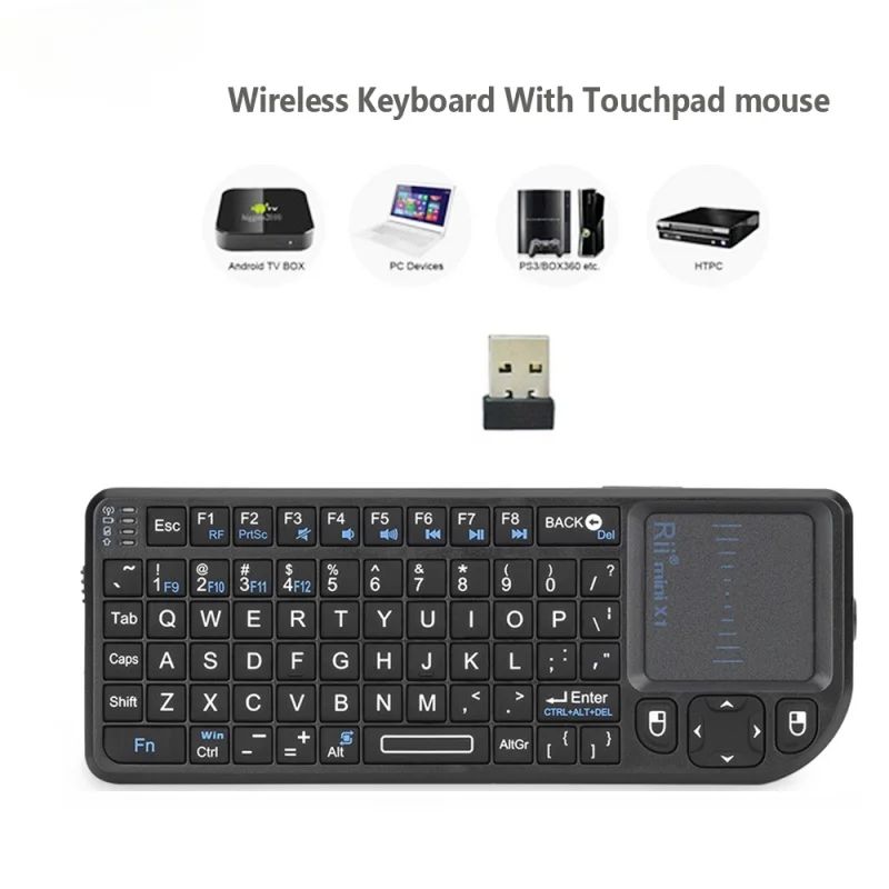 Rii X1 Mini Wireless Keyboard, English Version, Black - Image 2