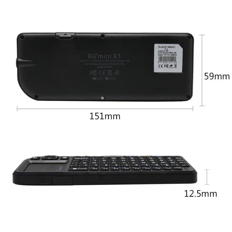 Rii X1 Mini Wireless Keyboard, English Version, Black - Image 5