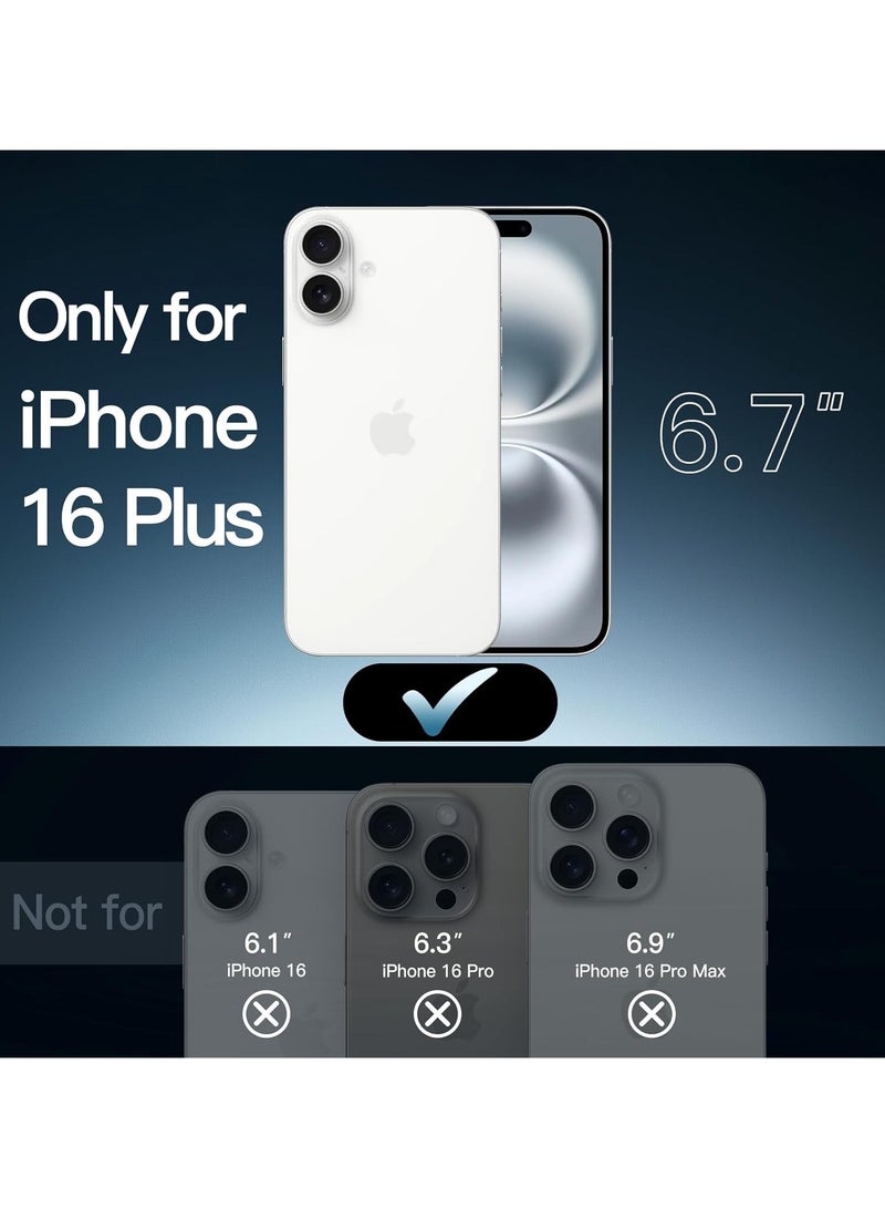 Package 3 in 1 For iPhone 16 Plus, Clear Case with Screen Protector & Lens Protector, Compatible with Magsafe, High-Grade Protection & Anti-Yellowing, Magnetic Case for iPhone 16 Plus, Transparent