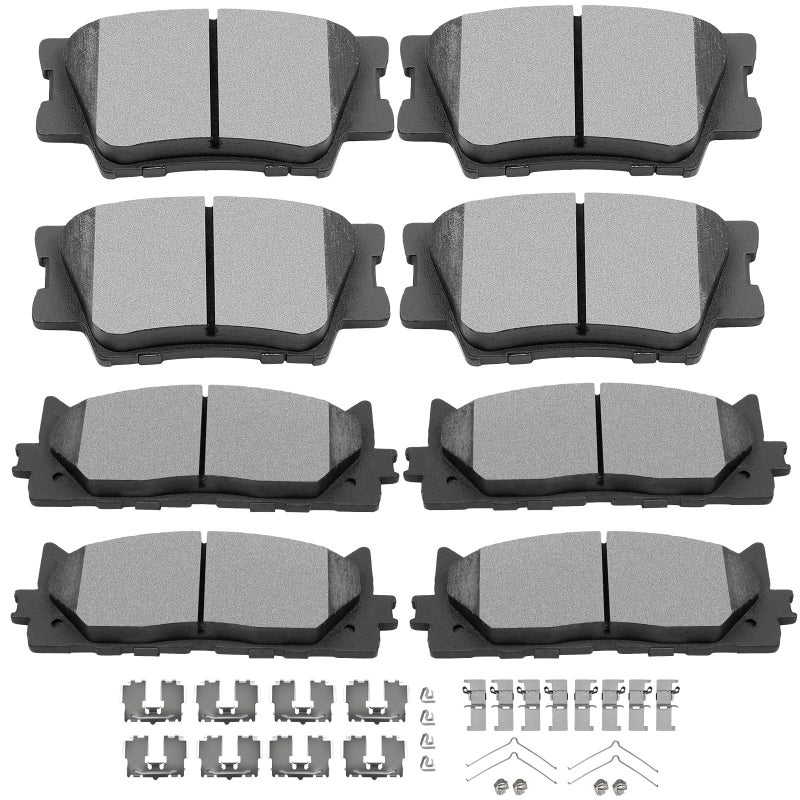 SCITOO Ceramic Front Rear Disc Brake Pad Set Fit For 2013-2018 For Lexus ES300h, 2007-2018 For Lexus ES350, 2008-2018 For Toyota Avalon, 2007-2017 For Toyota For Camry - Image 1