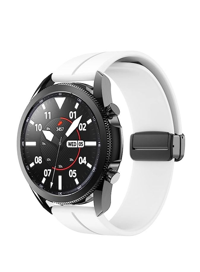 حزام سليكون 20 ملم مع مشبك مغناطيسي قابل للطي لساعة Oraimo OSW16 الذكية - أبيض - Image 4