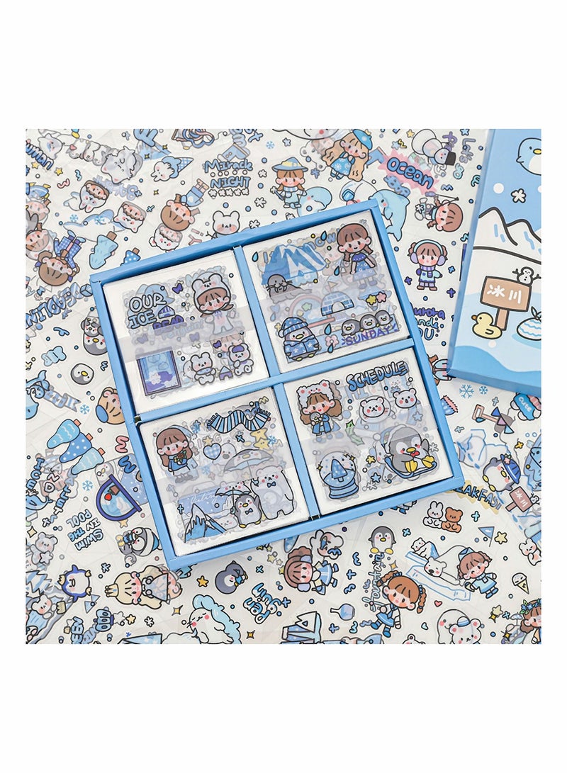 KASTWAVE Stickers Set, KASTWAVE 800Pcs/100 Sheets Cute Colorful Vinyl Adhesive Decorative Stickers for Scrapbook, Laptop, Phone, Journal, Water Bottle Sticker for Teens Girls Kids, Gift Package - Image 1