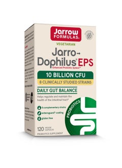 jarrow formulas Jarrodophilus Eps Daily Gut Balance Probiotic 10 Billion Cfu 120 Veggie Caps 60 Servings 8 Clinically Studied Strains Regulate & Maintain Intestinal Tract Health  - Image 1