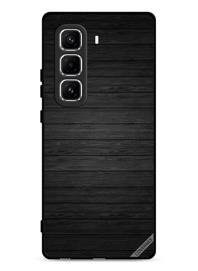 Covernex غطاء حماية إنفينكس هوت 50 برو بلس 4G بنمط خشبي داكن - Image 1