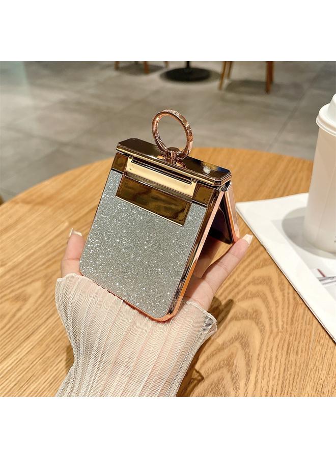 S-TOP Case For Samsung Galaxy Z Flip5 5G Electroplated PC Starry Sky Glitter Shockproof Phone Case with Ring - Image 4