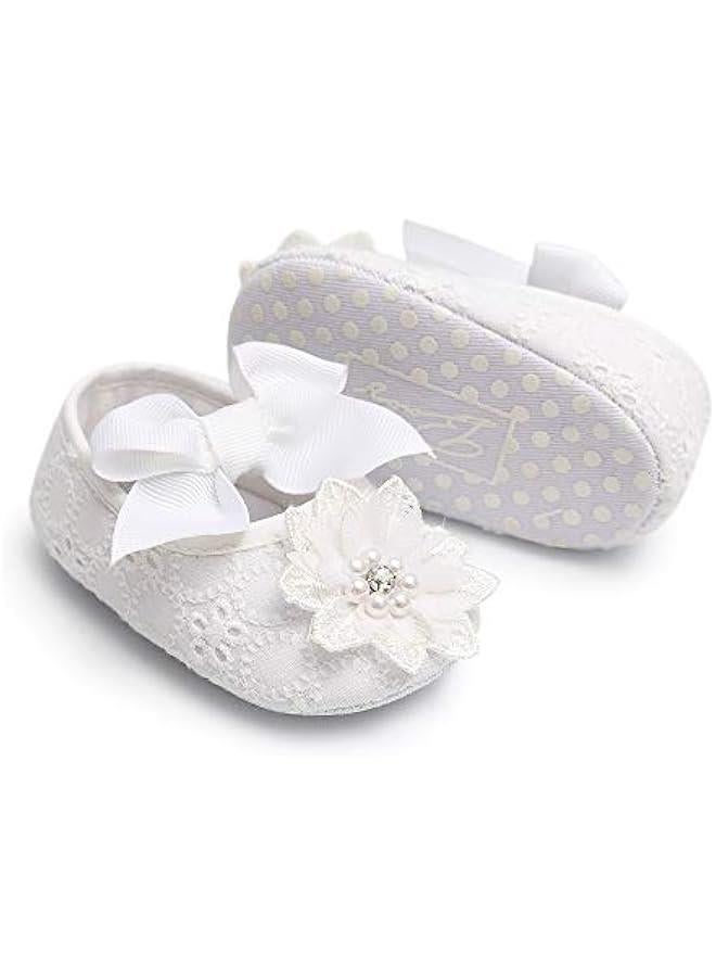 Infant Baby Girl Shoes Baby Mary Jane Flats Princess Wedding Dress Shoes Crib Shoe for Newborns, Infants, Babies, and Toddlers - Image 5