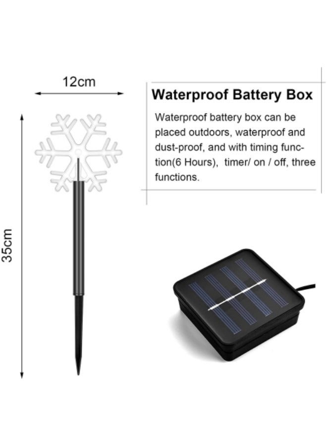 GGEROU أضواء مسار ندفة الثلج الشمسية، 5 قطع موفرة للطاقة مقاومة للماء تعمل بالطاقة الشمسية، وضعان للإضاءة، حصة الحديقة، ندفة الثلج - Image 3