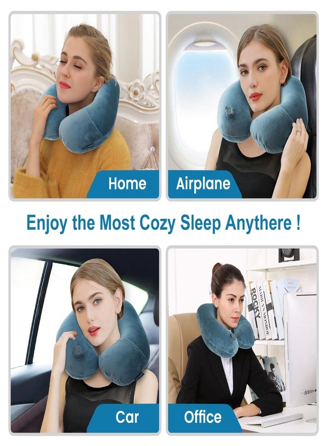Keemall Inflatable Travel Neck Pillow for Airplane Train Car Washable Pillowcase U Shaped Office Napping Pillow - Image 5