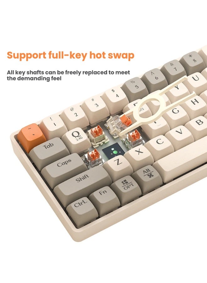 جي كيه لوحة مفاتيح ميكانيكية لاسلكية متعددة الأوضاع بلوتوث سلكي 5.0 2.4 جرام للاتصال السلس وأداء الألعاب - Image 4