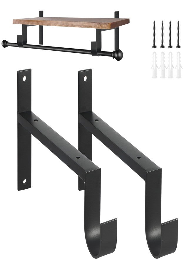 AddGrace Heavy Duty Closet Rod and Shelf Brackets 12 Inch Wall Mounted Closet Rod Bracket with Pole Holder Shelving Support with Screws for Laundry (2 Pack) - Image 1
