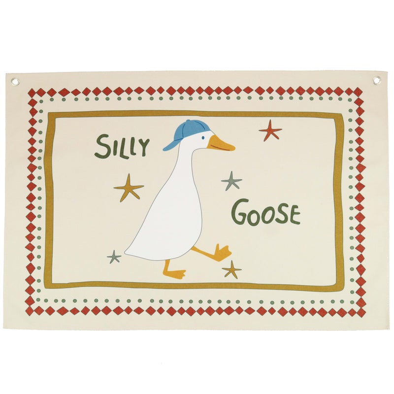 Sioial Silly Goose Nursery Rectangular Canvas Banner-Flag Wall Sign Decor for Boys Girls Toddler Kids,Baby Room Playroom Reading Room Bedroom Decor-Easter Baby Shower Birthday Christmas Gift - Image 1