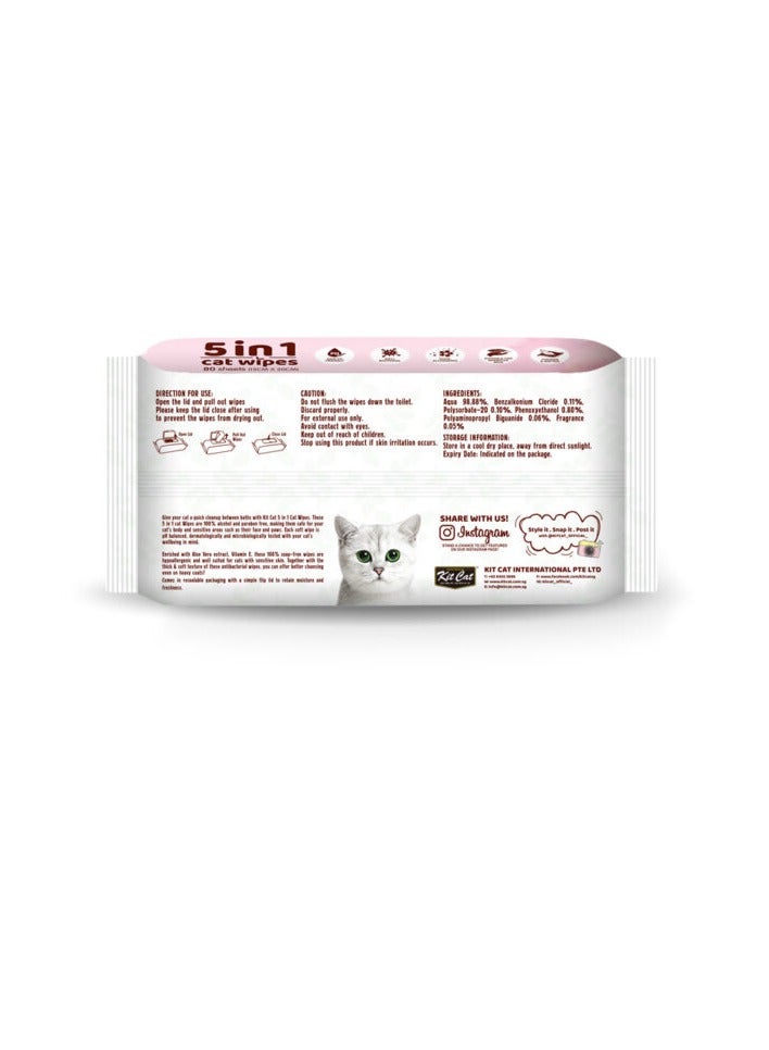 كيت كات مناديل مبللة للقطط 5 في 1 معطرة بالليمون... - Image 3