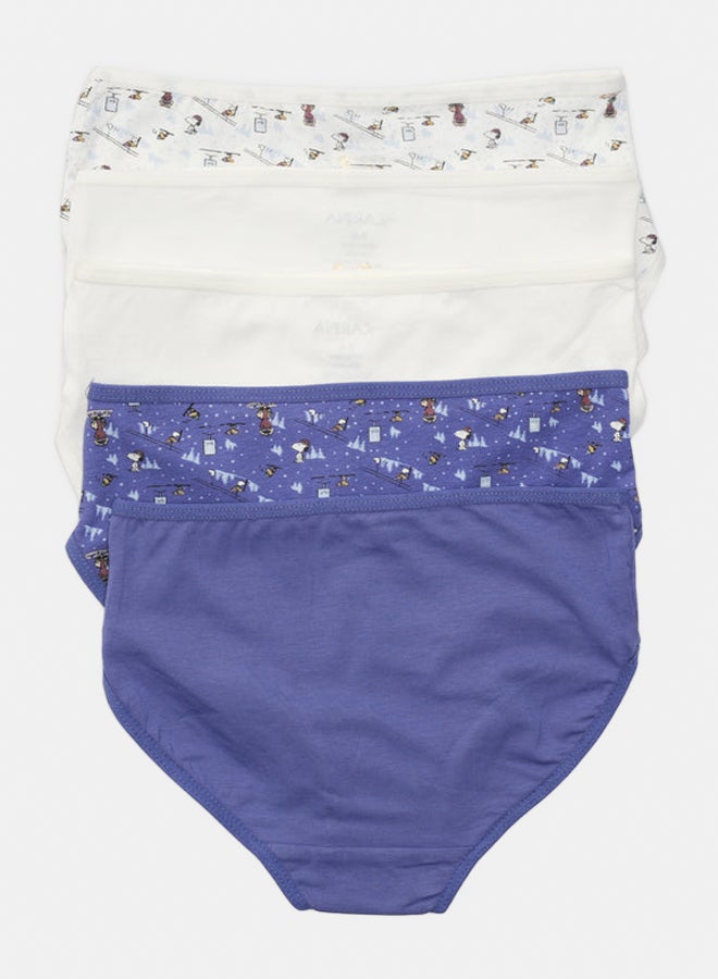 Carina Girls' Pack of 5 Brief Panties with Elastic Waist - Multicolor - Image 2