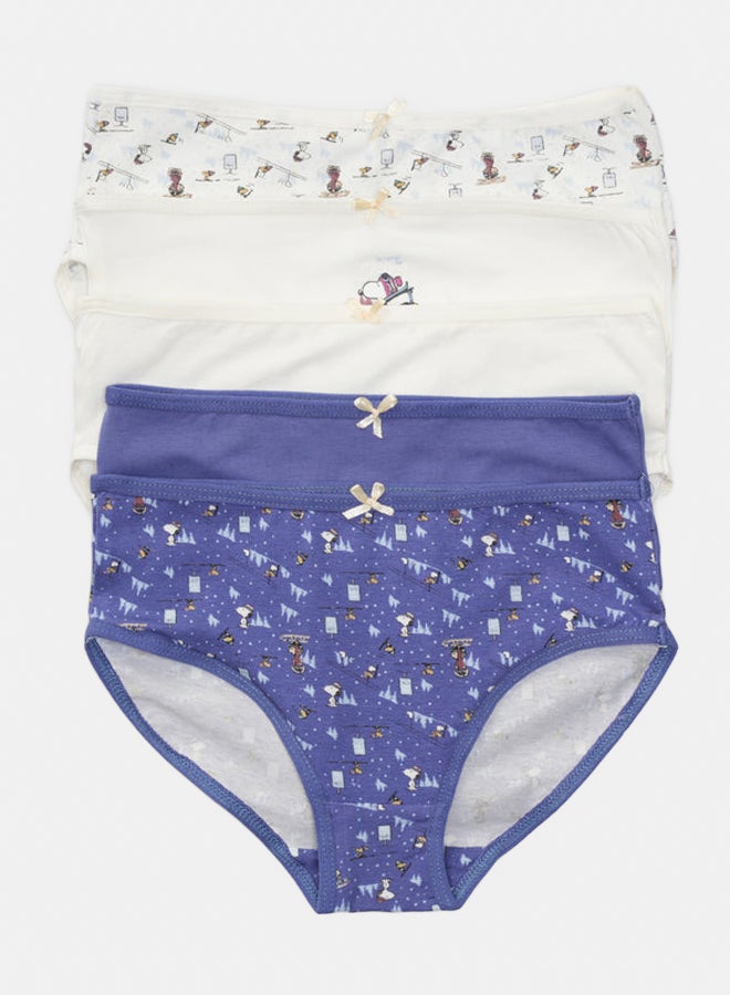 Carina Girls' Pack of 5 Brief Panties with Elastic Waist - Multicolor - Image 1