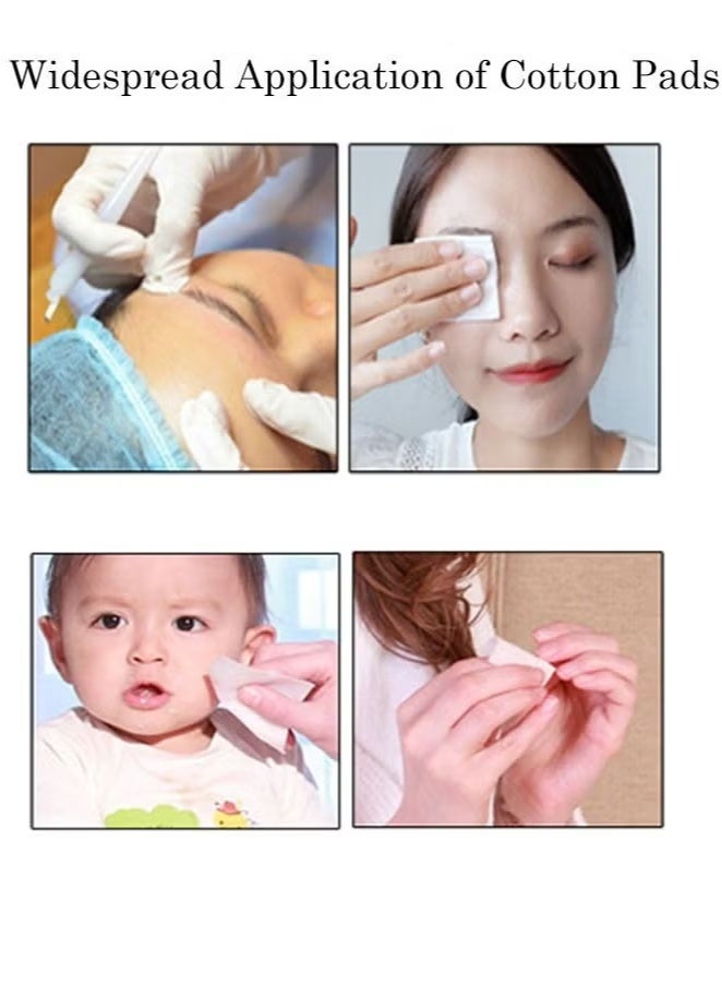 200 PCS Hypoallergenic Facial Cleansing Squares Cotton Pads, Facial Lip & Eye Makeup Remover Pads, Thickening Pure Cotton Cosmetic Cotton - Image 4