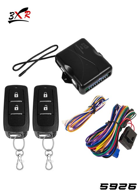 3XR Car Keyless Entry System Advanced Remote Control Security with Dual Key Fobs, Central Locking, and Wiring Kit 5926