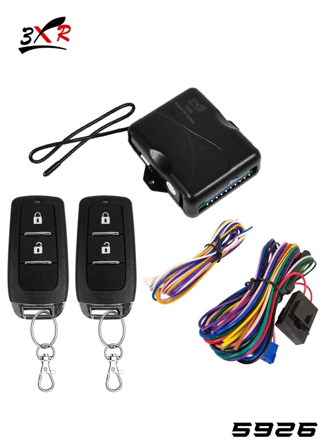 3XR 3XR Car Keyless Entry System Advanced Remote Control Security with Dual Key Fobs, Central Locking, and Wiring Kit 5926  - Image 1