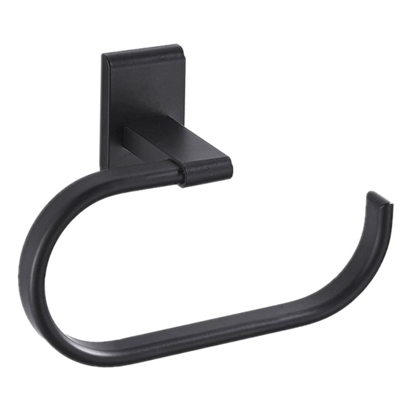 Wall Mounted No Drilling Towel Rack Holder Black For Bathroom Home Practical Elegant Design - Image 2