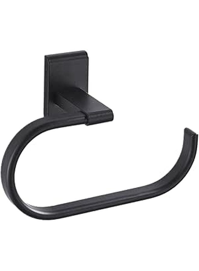 Wall Mounted No Drilling Towel Rack Holder Black For Bathroom Home Practical Elegant Design - Image 1
