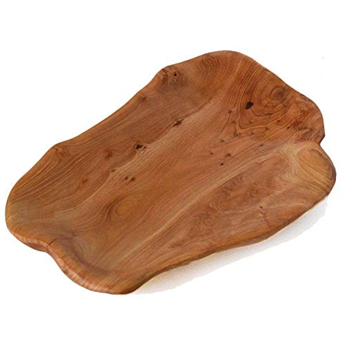 COSPRING Root Wood Dish, Party Platter and Tray for Sandwich Bread Serving, Appetizer Display, Vintage Ring Dish, Hand Carved Artworks (12-13 inch) - Image 1
