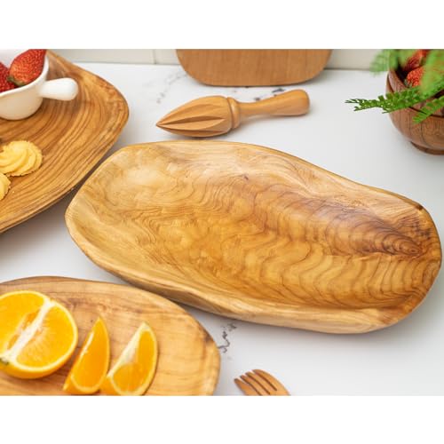 COSPRING Root Wood Dish, Party Platter and Tray for Sandwich Bread Serving, Appetizer Display, Vintage Ring Dish, Hand Carved Artworks (12-13 inch) - Image 4