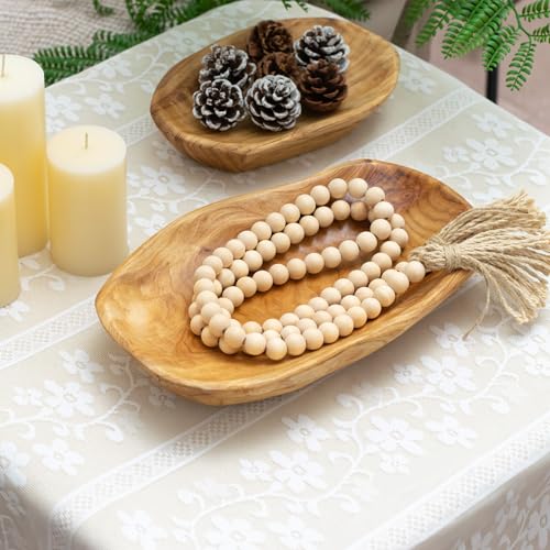 COSPRING Root Wood Dish, Party Platter and Tray for Sandwich Bread Serving, Appetizer Display, Vintage Ring Dish, Hand Carved Artworks (12-13 inch) - Image 3