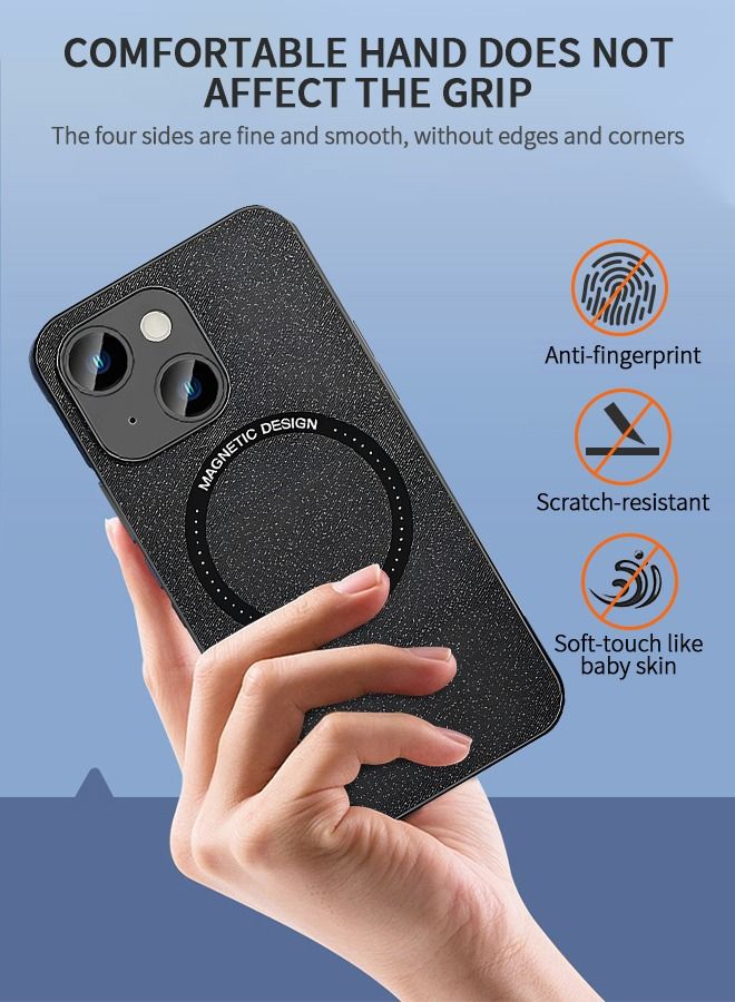 جرويك جراب متوافق مع هاتف Iphone 14 Max، واقٍ مغناطيسي، غطاء ممتص للصدمات مطلي بالكهرباء، جلدي ناعم، يدعم الشحن اللاسلكي، لهاتف Max مقاس 6.7 بوصة - Image 4