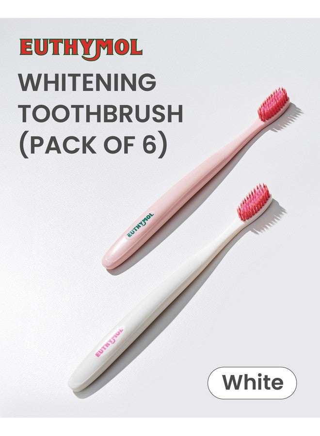 يوثيمول فرشاة أسنان يوثيمول المُبيّضة (بيضاء، 6 قطع) - شعيرات ناعمة فاخرة ثنائية الشد. إزالة مُتقدّمة للبلاك، وتقليل البقع. - Image 2