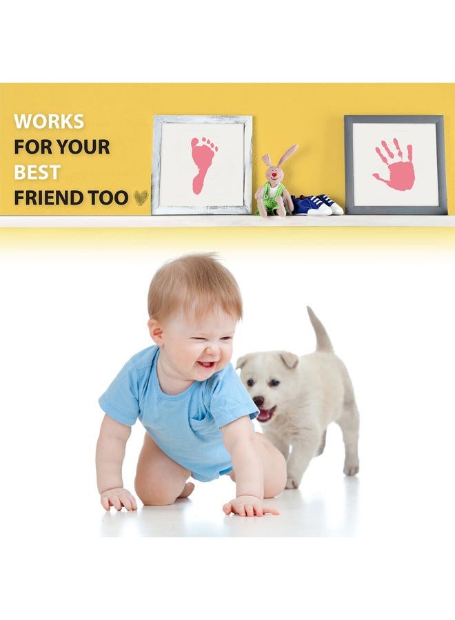 Tiny Gifts Extra Large Clean Touch Ink Pad for Baby Handprints and Footprints – Inkless Infant Hand & Foot Stamp – Safe for Babies, Doesn't Touch Skin – Perfect Family Memory or , Pink - Image 5