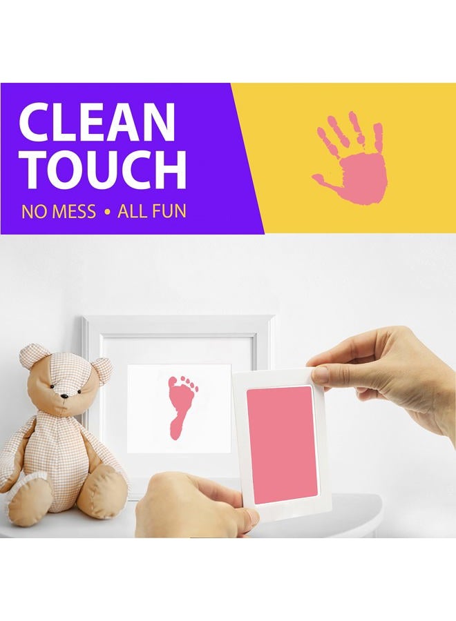 Tiny Gifts Extra Large Clean Touch Ink Pad for Baby Handprints and Footprints – Inkless Infant Hand & Foot Stamp – Safe for Babies, Doesn't Touch Skin – Perfect Family Memory or , Pink - Image 3