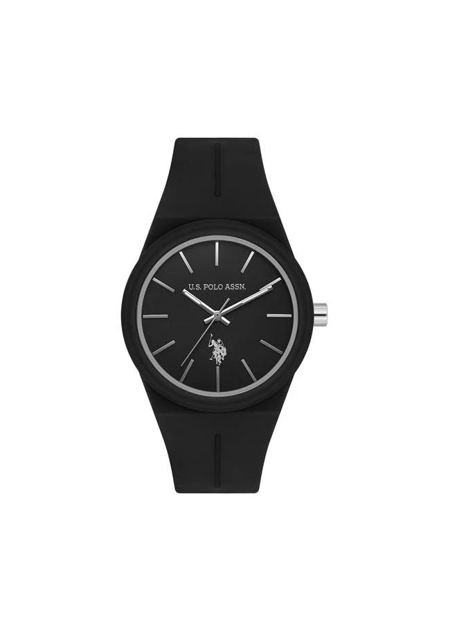 U.S. Polo Assn. Novelties 33mm Women's Watch with Black Dial & Rubber Strap