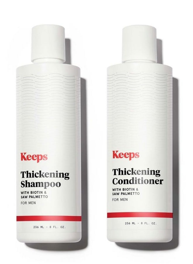 Keeps - Hair Growth Shampoo And Conditioner Set - Treatment For Thinning Hair And Hair Regrowth - Men'S Hair Products Infused With Biotin, Caffeine, & Saw Palmetto - Image 1
