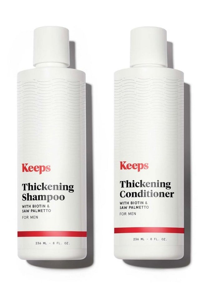 Keeps - Hair Growth Shampoo And Conditioner Set - Treatment For Thinning Hair And Hair Regrowth - Men'S Hair Products Infused With Biotin, Caffeine, & Saw Palmetto - Image 1