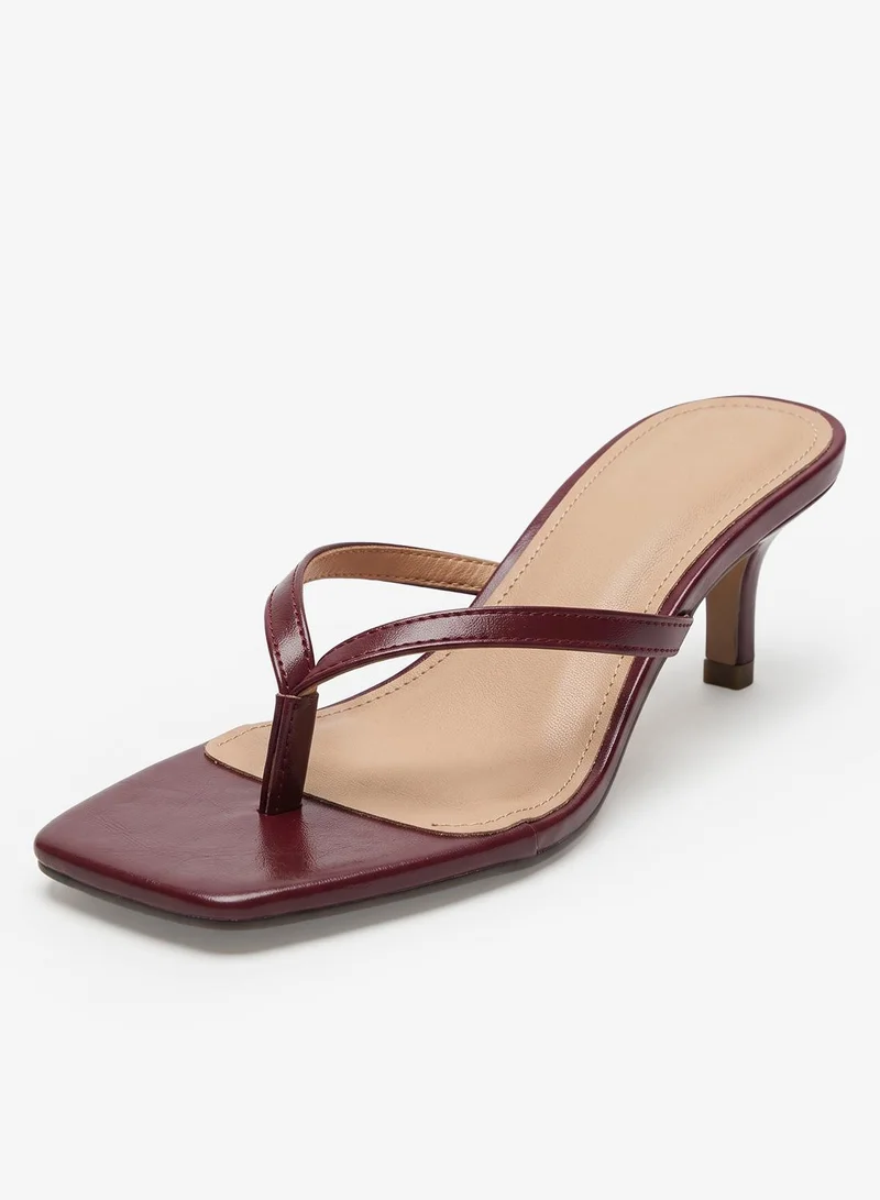 Truffle Kitten Heel Thong Sandals