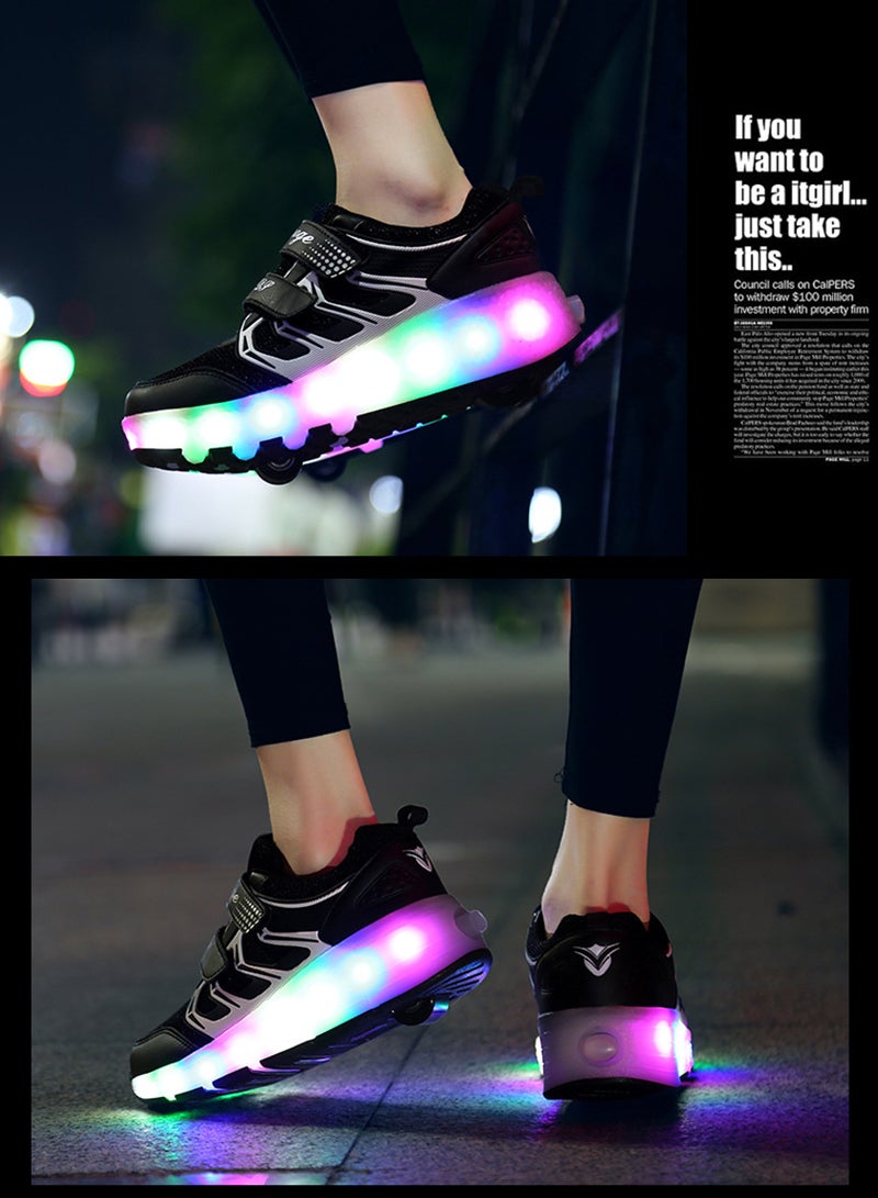 Sharpdo Kids Roller Shoes Boy Girl Sneakers with Wheels Become Sport Sneaker with Led for Birthday Children Show Gift - Image 3