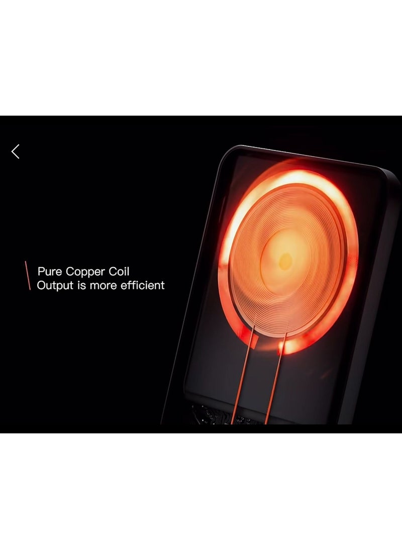 Doltri Newest Portable 20W Charger 10000mAh Mini Power Bank, Magnetic Wireless Fast Charging Aluminum alloy with LED Display Q9-Black  - Image 4