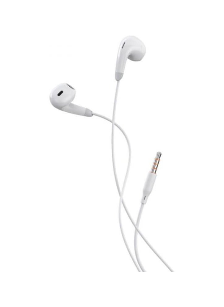 Celebrat - Celebrat G27 Wired Stereo Sound Earphones With Microphone And Controller Button Pure And Lossless Audio Quality And Clarity In Calls Fits Various Smart Devices 3.5 mm Audio Pin - White - Image 1