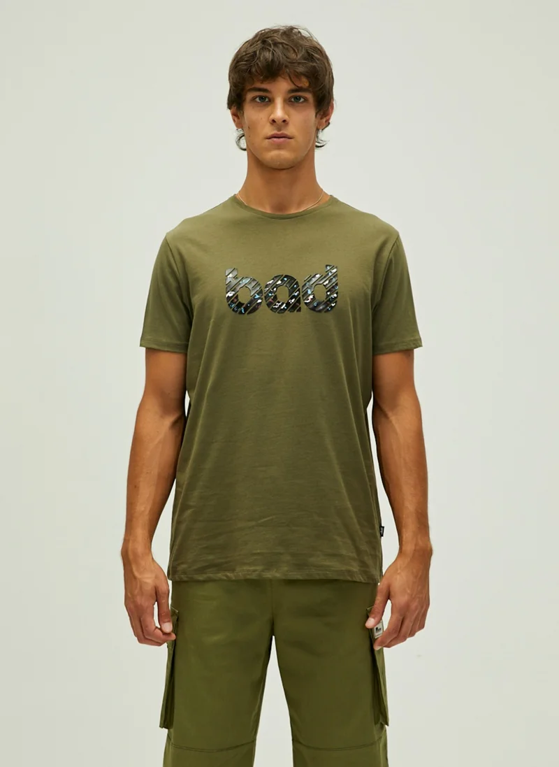 Bad Bear Crew Neck Printed Khaki Men's T-Shirt 22.01.07.014_BAD T-Shirt