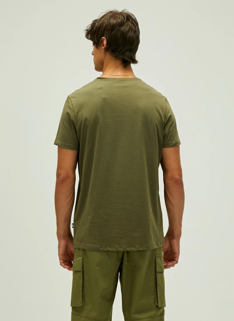Bad Bear Crew Neck Printed Khaki Men's T-Shirt 22.01.07.014_BAD T-Shirt
