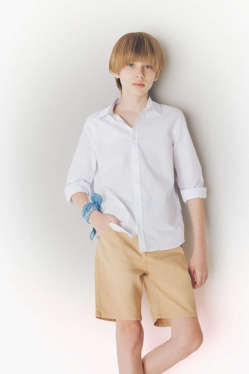DeFacto Boy Regular Fit Linen Look Shirt
